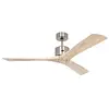 Image de Ventilateur de plafond CasaFan 313266 MACAU 132 BN-NT Bois naturel/chrome brossé