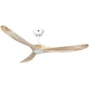 Image de CasaFan Eco Genuino Ventilateur de plafond à économie d'énergie avec télécommande Blanc mat/bois naturel 152 cm