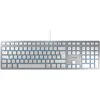 Image de CHERRY KC 6000 Slim for Mac, Clavier Filaire Mac - (Port USB-A), Disposition française (AZERTY) Touches silencieuses, Design Plat, Blanc argenté