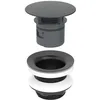 Image de Geberit - Bondes et accessoires vasque et lavabo - Bonde à écoulement libre et recouvrement de soupape - Noir mat, Longueur 5 cm
