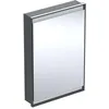 Image de Keramag Geberit One Armoire de Toilette avec ComfortLight, 1 Porte, Montage encastré, Noir Mat/Aluminium, 60x90cm, 505.80; Exécution: Butée à Droite