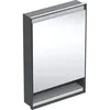 Image de Keramag Geberit One Armoire de Toilette avec ComfortLight, 1 Porte, avec Niche, encastrée, Noir Mat/Aluminium, 60x90cm, 505.82; Exécution: Butée à Gauche