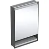 Image de Keramag Geberit One Armoire de Toilette avec ComfortLight, 1 Porte, avec Niche, encastrée, Noir Mat/Aluminium, 60x90cm, 505.82; Exécution: Butée à Droite