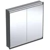 Image de Keramag Geberit One Armoire de Toilette avec ComfortLight, 2 Portes, Montage encastré, 90x90x15cm, 505.803.00.; Coloris: Noir Mat/Aluminium revêtu par Poudre
