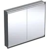 Image de Keramag Geberit One Armoire de Toilette avec ComfortLight, 2 Portes, Montage encastré, 105x90x15cm, 505.804.00.; Coloris: Noir Mat/Aluminium revêtu par Poudre