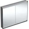 Image de Keramag Geberit One Armoire de Toilette avec ComfortLight, 2 Portes, Montage encastré, 120x90x15cm, 505.805.00.; Coloris: Noir Mat/Aluminium revêtu par Poudre