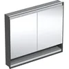 Image de Keramag Geberit One Armoire de Toilette avec ComfortLight, 2 Portes, Montage encastré, avec Niche, 105x90x15cm, 505.824.00.; Coloris: Noir Mat/Aluminium revêtu par Poudre