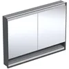 Image de Keramag Geberit One Armoire de Toilette avec ComfortLight, 2 Portes, Montage encastré, avec Niche, 120x90x15cm, 505.825.00.; Coloris: Noir Mat/Aluminium revêtu par Poudre