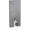 Image de Geberit Monolith module sanitaire pour WC au sol, 114cm, entrée deau derrière au centre, avec coude de raccordement P, Coloris: Grès aspect ardoise/Aluminium noir chromé