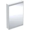 Image de Keramag Geberit One Armoire de Toilette avec ComfortLight, 1 Porte, Montage encastré, Blanc/Aluminium, 60x90cm, 505.800; Exécution: Butée à Gauche