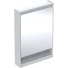 Image de Keramag Geberit One Armoire de Toilette avec ComfortLight, 1 Porte, avec Niche, Montage Apparent, Blanc/Aluminium, 60x90cm, 505.83; Exécution: Butée à Gauche