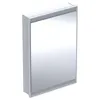 Image de Keramag Geberit One Armoire de Toilette avec ComfortLight, 1 Porte, Montage encastré, Aluminium anodisé, 60x90cm, 505.800; Exécution: Butée à Gauche
