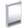 Image de Keramag Geberit One Armoire de Toilette avec ComfortLight, 1 Porte, avec Niche, Montage Apparent, Aluminium anodisé, 60x90cm, 505.83; Exécution: Butée à Gauche