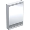 Image de Geberit Armoire miroir One 60x90x15cm, avec N, 1 porte, à gauche, alu anodisé