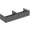 Image de Keramag Geberit One Armoire Basse pour lavabo, 2 tiroirs, 133,2x26,6x47cm, 505.076.00.; Coloris: Laque de Lave Matte