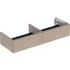 Image de Keramag Geberit One Armoire Basse pour lavabo, 2 tiroirs, 133,2x26,6x47cm, 505.076.00.; Coloris: Chêne/mélamine Structure Bois