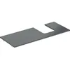 Image de Geberit One Plaque de lavabo, découpe à Droite, pour lavabo à Poser en Forme de Coupe, grès cérame, 120x2x47cm, 505.145.00.; Coloris: Aspect marbre Noir/Mat