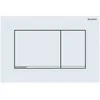 Image de Geberit 115883JT1 Sigma 30 Plaque de déclenchement pour 2 quantités de rinçage avant, plaque + touches blanches mates, bandes chromées