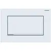 Image de Geberit 115893JT1 Sigma 30 Plaque de déclenchement pour chasse d'eau et chasse d'eau avant et plaque + boutons Blanc mat Rayures chromées