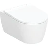 Image de Geberit WC suspendu, chasse profonde One fermé, TurboFlush, avec siège, blanc mat