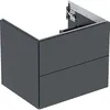 Image de Keramag Geberit One Armoire Basse pour lavabo, 2 tiroirs, 59,2x50,4x47cm, 505.261.00.; Coloris: Noir Mat