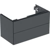 Image de Geberit Meuble sous lavabo One 88,8x50,4x47 cm, noir mat, 2 tiroirs