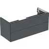 Image de Keramag Geberit One Armoire sous lavabo, 2 tiroirs, 118,4x50,4x47cm, 505.265.00.; Coloris: Noir Mat