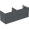 Image de Keramag Geberit One, Meuble sous lavabo à Poser, 4 tiroirs, 133,2x50,4x47cm, 505.266.00.; Coloris: Noir Mat