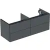 Image de Geberit Meuble sous-lavabo One 133,2x50,4x47 cm, 4 tiroirs, noir mat