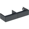 Image de Geberit Meuble sous lavabo One 133,2x50,4x47 cm, 2 tiroirs, noir mat
