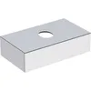 Image de Geberit VariForm meuble sous lavabo à poser, un tiroir, surface de rangement, siphon, largeur 90 cm, Couleur: Surface : laqué blanc, très complémentaire, plaque de recouvrement : blanc mat
