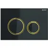 Image de Geberit Sigma21 Panneau de commande à 2 boutons, plaque noire, boutons noirs, bords laiton