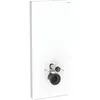 Image de Geberit Monolith PLUS module sanitaire pour WC suspendu, 114cm, entrée deau derrière au centre, avec tubulure de raccordement, Couleur: Verre blanc/aluminium