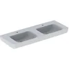 Image de Geberit Renova Plan, lavabo double, 130x48 cm, 1 trou pour robinet, sans trop-plein, 501711, 501.711.00.1, Couleur: blanc
