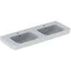 Image de Geberit Renova Plan, lavabo double, 130x48 cm, 1 trou pour robinet, avec trop-plein, 501710, 501.710.00.1, Couleur: blanc