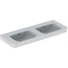 Image de Geberit Renova Plan, lavabo double, 130x48 cm, sans trou pour robinetterie, avec trop-plein, 501712, 501.712.00.8, Couleur: blanc