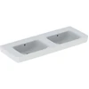 Image de Geberit Lavabo double Renova Plan 130x48 cm, sans robinet, avec trop-plein, blanc KeraTect