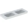 Image de Geberit Double vasque Renova Plan 130x48 cm, mitigeur, sans trop-plein, blanc K-Tect