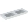 Image de Geberit Lavabo double Renova Plan 130x48 cm, sans robinet, sans trop-plein, blanc KeraTect