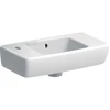 Image de Geberit Lavabo à main Renova Compact 45x25 cm, avec évacuation latérale gauche, avec trop-plein, tablette, blanc