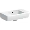 Image de Geberit Lavabo à main Renova Compact 45x25 cm, avec vidage à droite, trop-plein, tablette, blanc