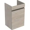 Image de Geberit Renova Plan, Armoire Basse pour Lave-Mains, 1 Porte, 38,5x66x31cm, 501902, Coloris: Noyer caryer Clair/Feuille structurée