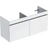 Image de Geberit Renova Plan Meuble sous-lavabo Double avec 2 tiroirs, 122,1x60,6x44,6cm, 501912, 501.912.01.1, Couleur: Blanc/laqué Brillant