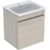 Image de Geberit Ensemble lavabo meuble Renova Plan 60x62,2x48 cm, noyer clair, lavabo blanc