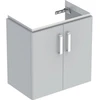 Image de Geberit Meuble sous lavabo Renova Compact 59,7x60,5x39,7cm, 2 tiroirs, gris mat/latéral brillant