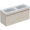 Image de Geberit Ensemble double vasque Renova Plan 130x62,2x48 cm, KP N h be., WT blanc/KeraTe
