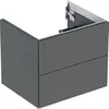 Image de Keramag Geberit One Armoire Basse pour lavabo, 2 tiroirs, 59,2x50,4x47cm, 505.261.00.; Coloris: Laque de Lave Matte