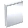 Image de Keramag Geberit One Armoire de Toilette avec ComfortLight, 2 Portes, Montage encastré, 75x90x15cm, 505.802.00.; Coloris: Blanc/Aluminium revêtu par Poudre
