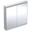 Image de Keramag Geberit One Armoire de Toilette avec ComfortLight, 2 Portes, Montage encastré, 90x90x15cm, 505.803.00.; Coloris: Aluminium anodisé