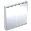 Image de Keramag Geberit One Armoire de Toilette avec ComfortLight, 2 Portes, Montage encastré, 90x90x15cm, 505.803.00.; Coloris: Blanc/Aluminium revêtu par Poudre